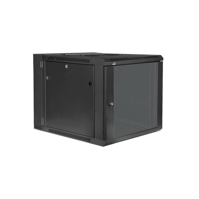 CAYMON HPR509/B Double section 19” wall mountable rack - 9 units - 550mm depth Black version